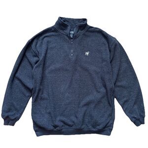 Vintage 90s Big Dogs Quarter Zip Pullover Mens L Navy Mock Neck